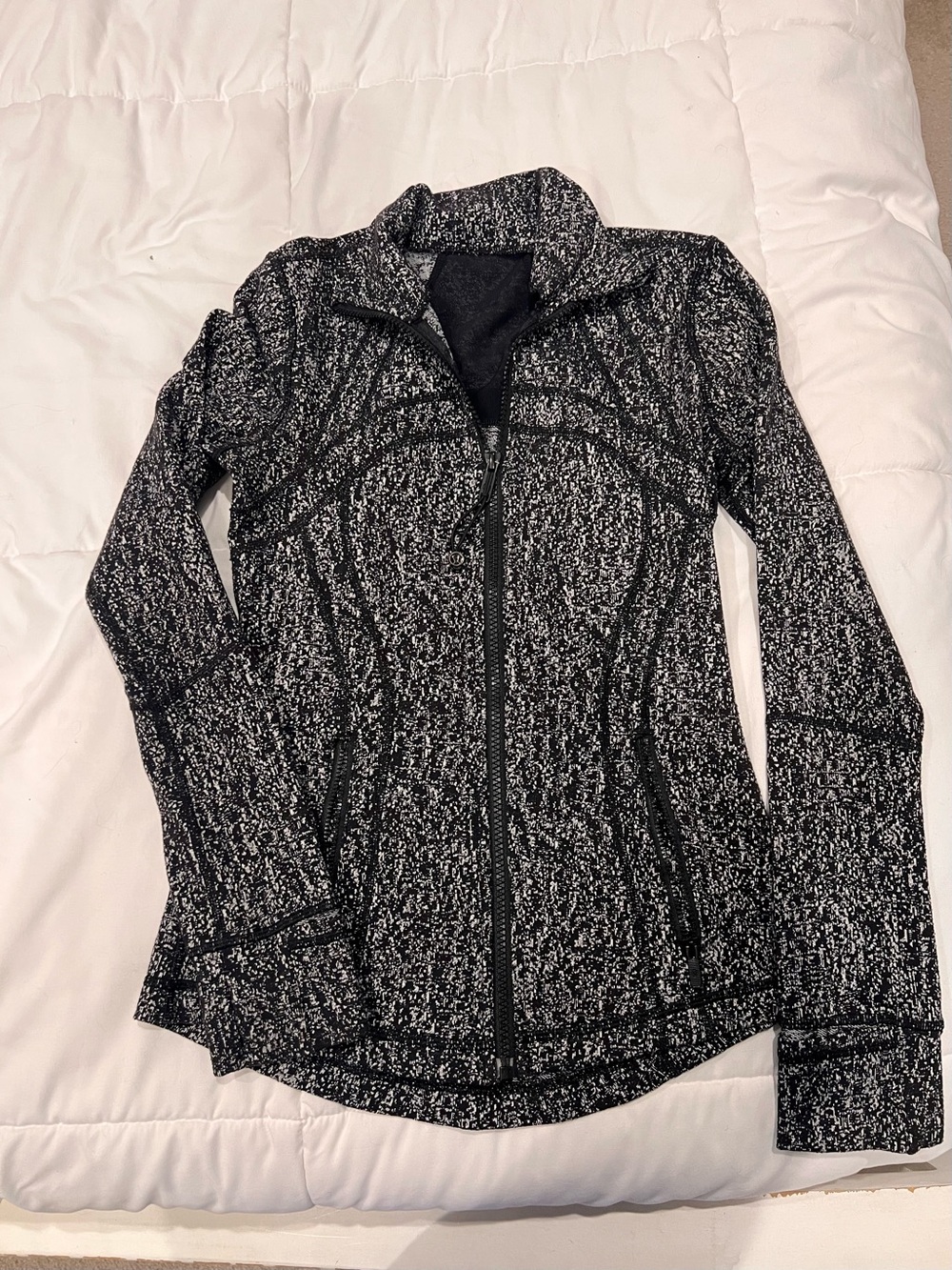 lululemon athletica Black & White Speckled Zip Jacket
